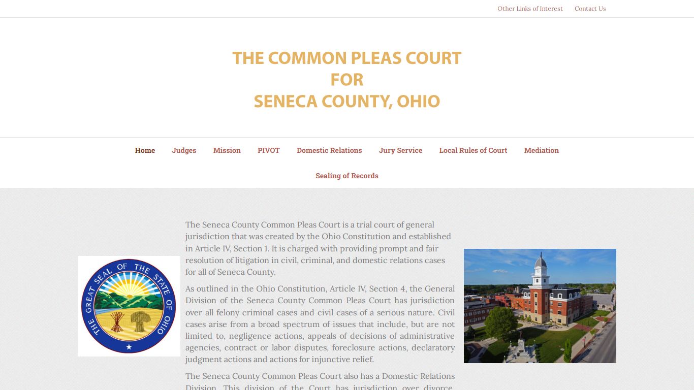 Official site of the Seneca County (Ohio) Common Pleas Court - Judges